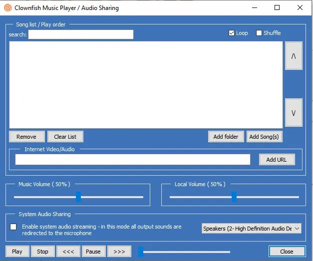 Music player audio sharing